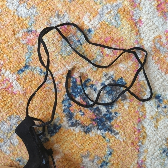 Topshop Daisy Strappy Ankle Marble Mid Block Heeled Sandals Black Size 7.5 - Picture 8 of 15